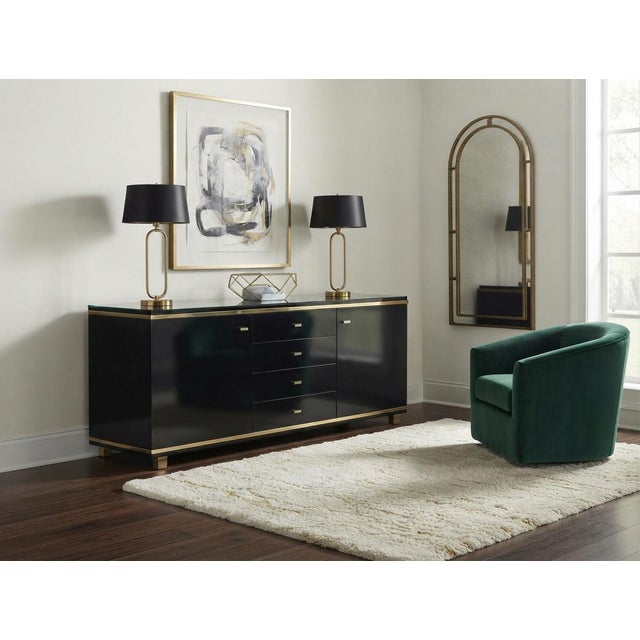 Wooden and Brass Sideboard with Smoked Glass Top, 1970s For Sale - Image 10 of 11