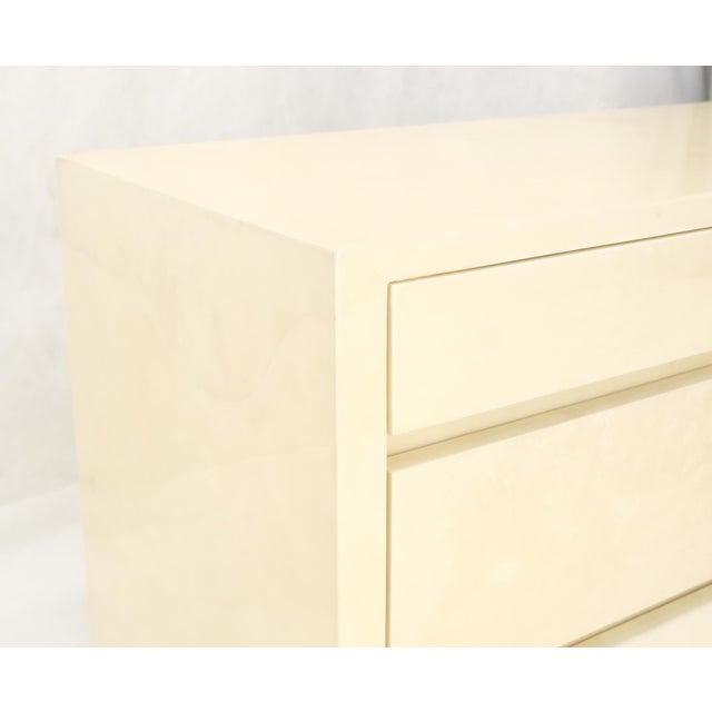 Two Part Side by Side Racetrack Buffed Lacquered Goatskin Dresser Credenza Mint! For Sale - Image 18 of 18