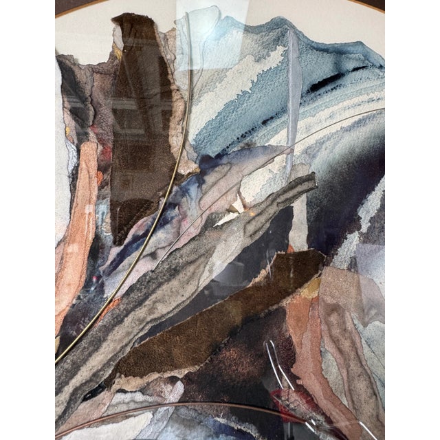 1980’s Roberta J. Perry “Window Xiv” Mixed Media Paper Collage Expressionist Abstract Painting, Framed For Sale - Image 10 of 12