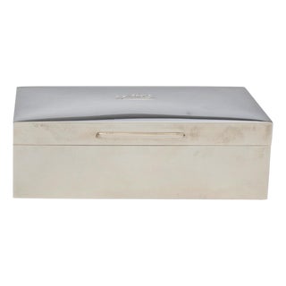 1988 English Silver Cigarette Box in the Equestrian Taste For Sale