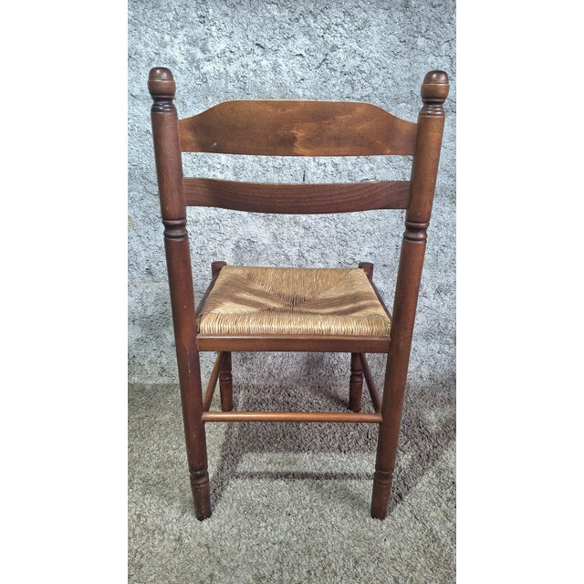 Early 20th Century Louis XIII Rustic Chairs with Straw Seats, Set of 4 For Sale - Image 5 of 10