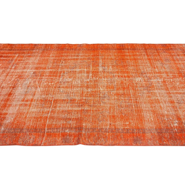 Orange Vintage Turkish Oushak Rug For Sale - Image 4 of 6