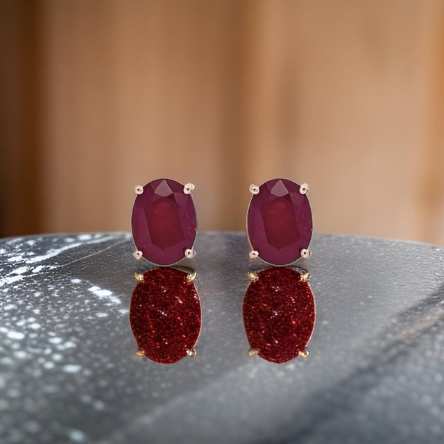 Natural Finely Faceted Quality Ruby Stud Earrings 14k White Gold 3.0 TCW Certified $1,390 311042 Please look at the video...