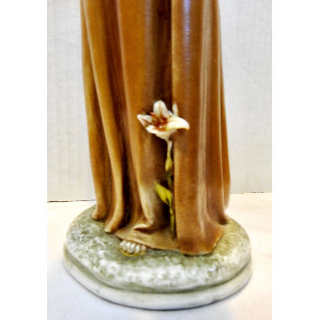 Ceramic Antonia Borsato Porcelain Saint Anthony Figurine For Sale - Image 7 of 10