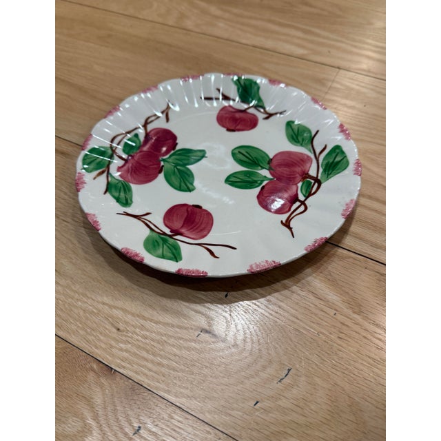 Vintage Hand-Painted Blue Ridge Southern Pottery "Autumn Apple" Plate For Sale - Image 6 of 6