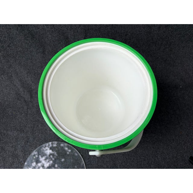 Neon Green Mid 20th Century Mid Century Modern Lime Green Vinyl & Lucite Ice Bucket For Sale - Image 8 of 18