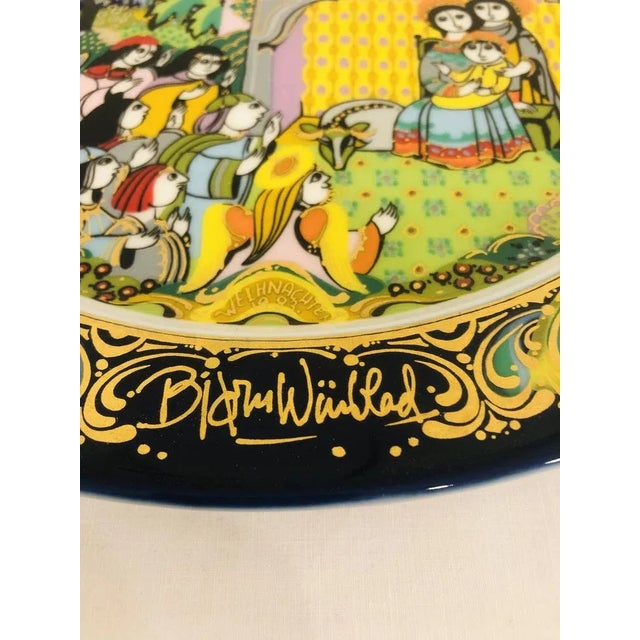 Mid-Century Modern Silent Night Holy Night Christmas Plate by Bjørn Wiinblad for Rosenthal, 1983 For Sale - Image 3 of 8