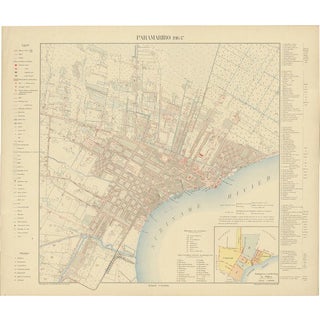 Plan of Paramaribo Suriname, 1920 For Sale