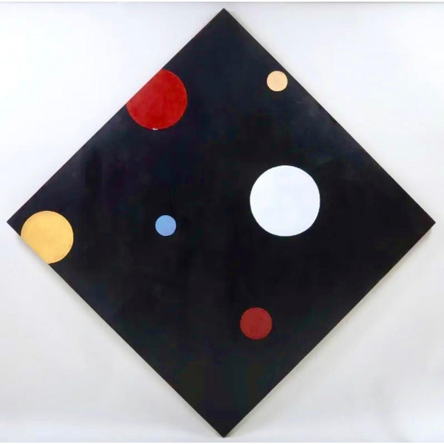 Postmodern Stephen Westfall, Large Stephen Westfall Diptych Abstract Oil Painting Post Minimalist Pop Art, 1988 For Sale - Image 3 of 8