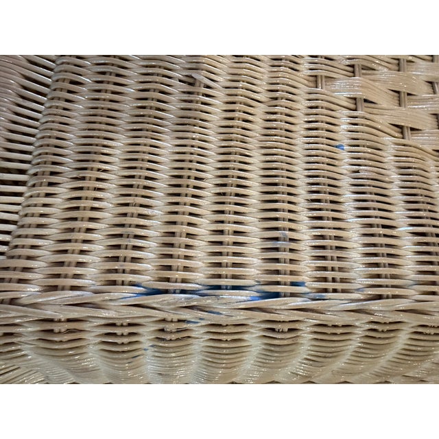 Vintage Palm Beach Wicker Basket Blanket Chest / Storage Trunk For Sale - Image 13 of 13