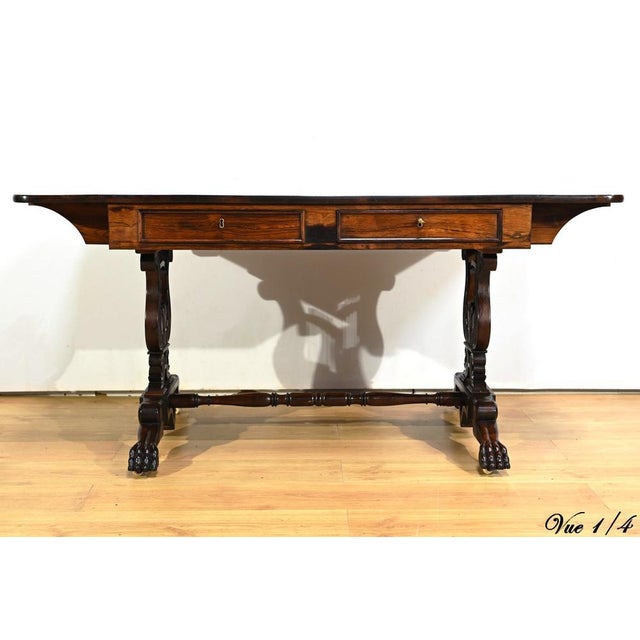 Wood Early 19th Century Office Table with Shutters For Sale - Image 7 of 18