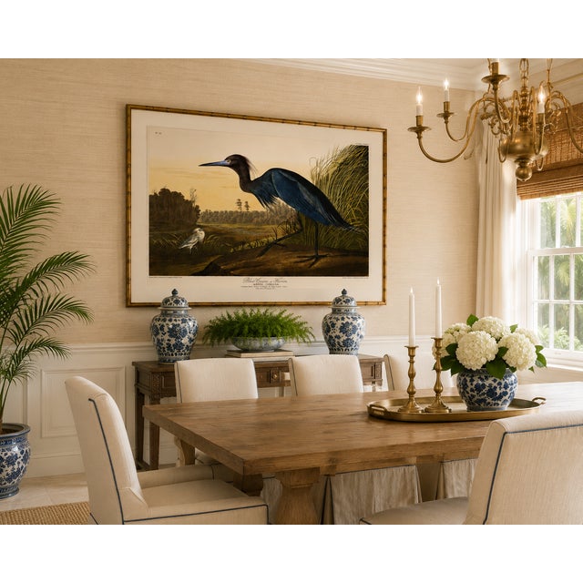 Blue Crane or Heron, 1827 – John James Audubon Vintage Bird Art Print, 16" X 12" For Sale - Image 9 of 12