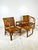 Mid-Century Modern Vintage Rattan Caning Sectional Chairs and Side Table- 3 Piece Set For Sale - Image 3 of 11