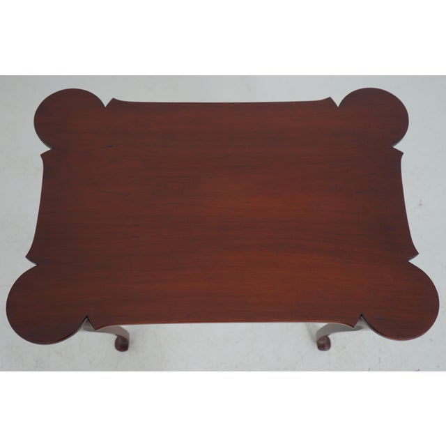 Queen Anne Harvard Bench Made Cherry Scallop Top Tea Table For Sale - Image 3 of 14