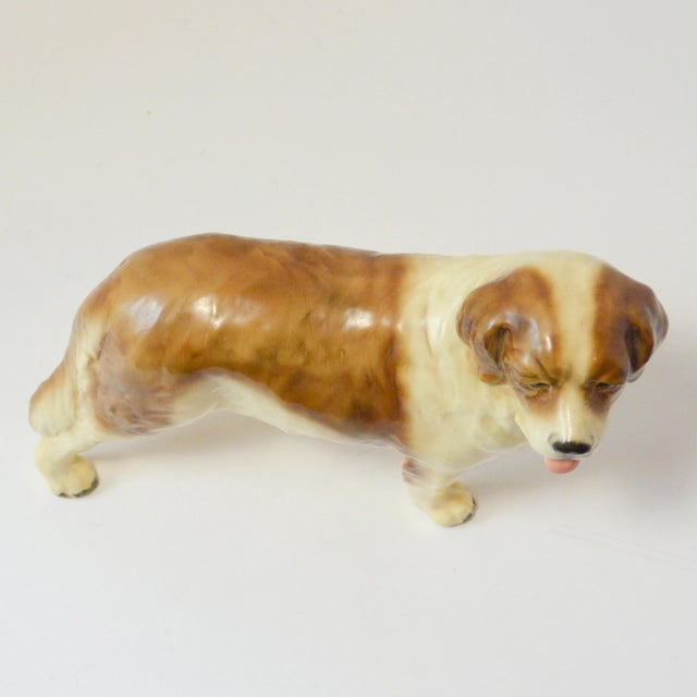 Cinnamon Largest Mortens Studio Saint Bernard Model 816 – 6.5" Tall Rare Studio Scale – 1940s American Ceramic Masterpiece For Sale - Image 8 of 10
