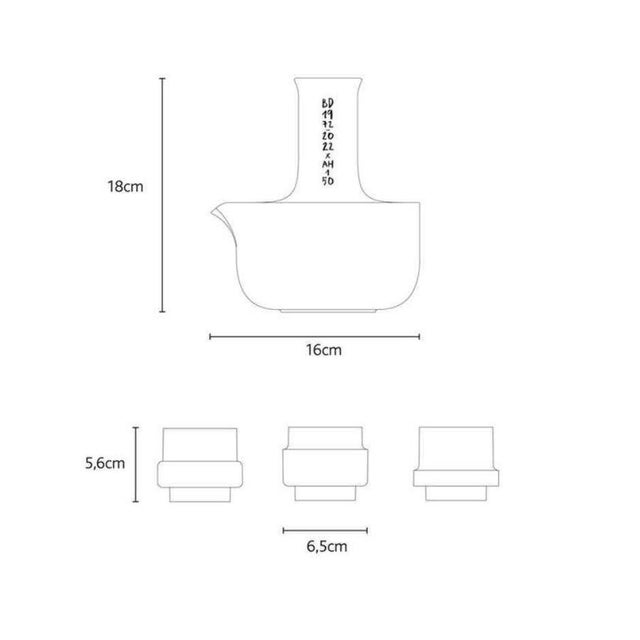 Beige Green Arab Doobide Coffee Set with Porcelain Finish by Alfredo Häblerli, 2022 For Sale - Image 8 of 9