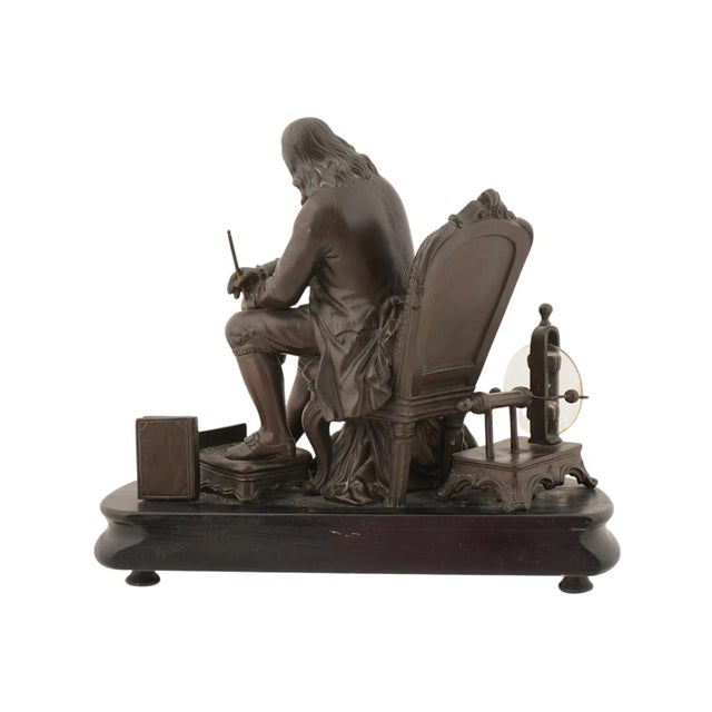 Metal Vintage Sculpture of Benjamin Franklin For Sale - Image 7 of 7