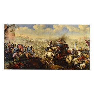 After Marzio Masturzo, Battle Scene, 1680, Oil on Canvas, Framed For Sale