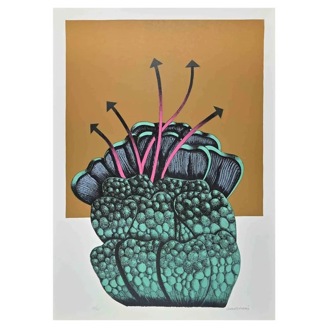 Renzo Margonari, Fiore Segnale, Lithograph, 1976 For Sale