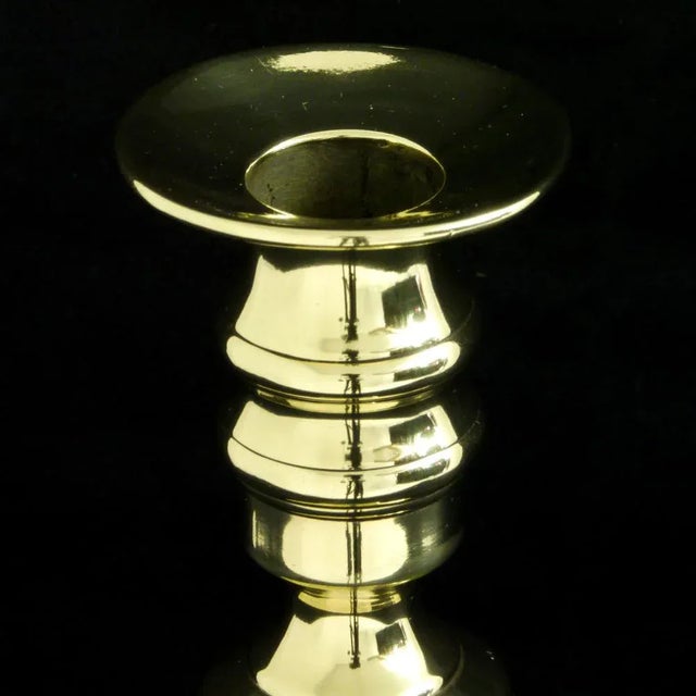 Victorian Knop-Stemmed Brass Candlesticks, Set of 2, in Very Good conditions. Designed before 1890