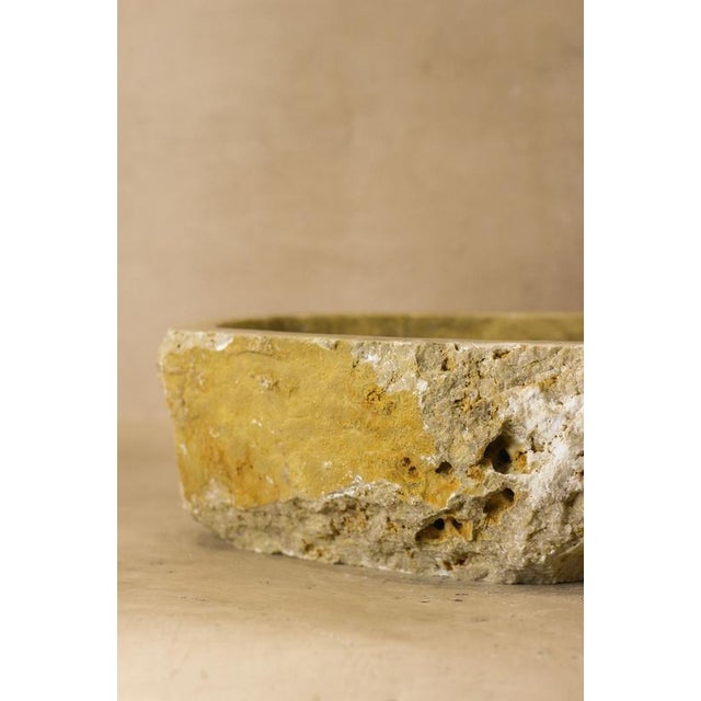 Raw Edge Wash Basin in Onyx For Sale - Image 5 of 10