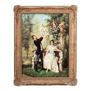 Austrian School Family Portrait Oil on Canvas For Sale