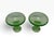 Vintage Green Uranium Glass Candlestick Holders Pair 1930s Depression Glass For Sale - Image 4 of 12