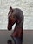Wood Vintage Equestrian Horse Head Sculptures in Dark Carved Wood - A Pair For Sale - Image 7 of 12