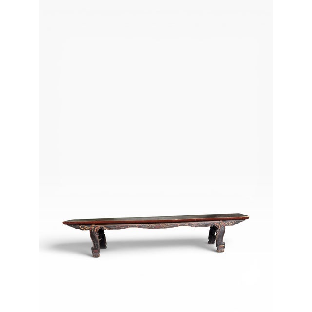 Monumental Early 20th Century Chinese Lacquer Altar Bench For Sale - Image 4 of 11