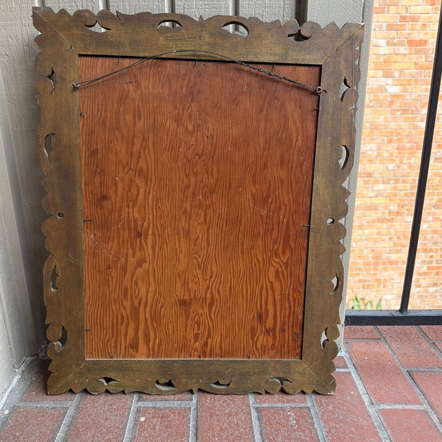 1980s Intricate Carved Wood Mirror - Vintage For Sale - Image 5 of 5