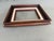This refined vintage wooden picture frame features a warm, richly toned wood molding with a stepped, architectural profile...