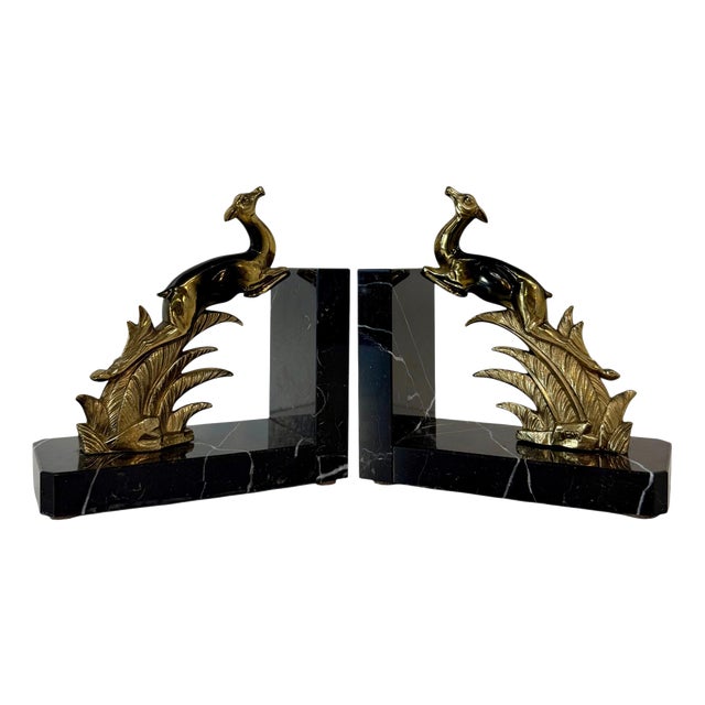 French Art Deco Bookends with Leaping Antelopes by Tedd, 1930s, Set of 2 For Sale
