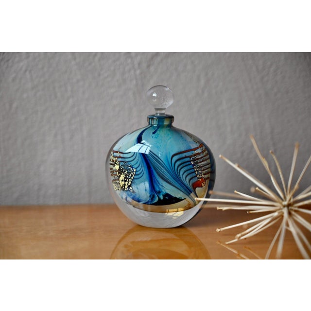 Vintage Artisanal Bohemian Blown Glass Bottle by Hervé Raspail, Allex Glassworks For Sale - Image 11 of 11