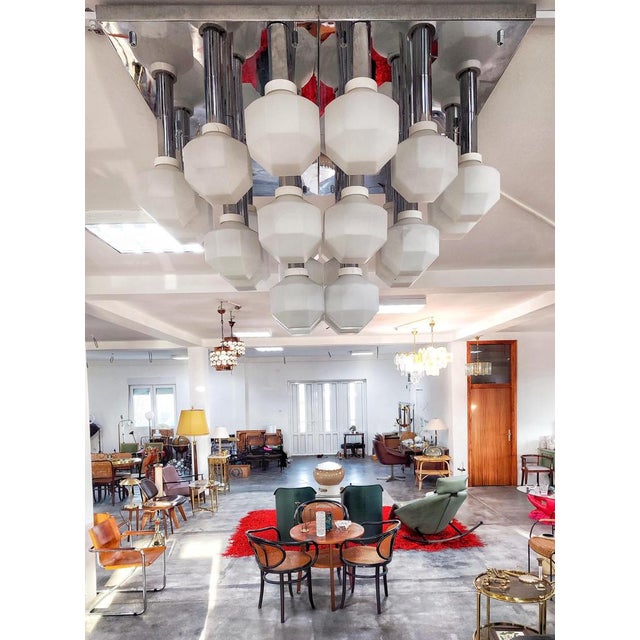 Monumental mid century modern / space age flush mount designed by the reknown japanese lighting designer motoko ishii in...