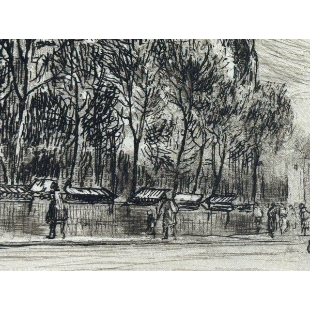 Brown Antique Louis Marie Joseph Ridel "Paris - Nôtre Dame Les Quais", Framed For Sale - Image 8 of 12