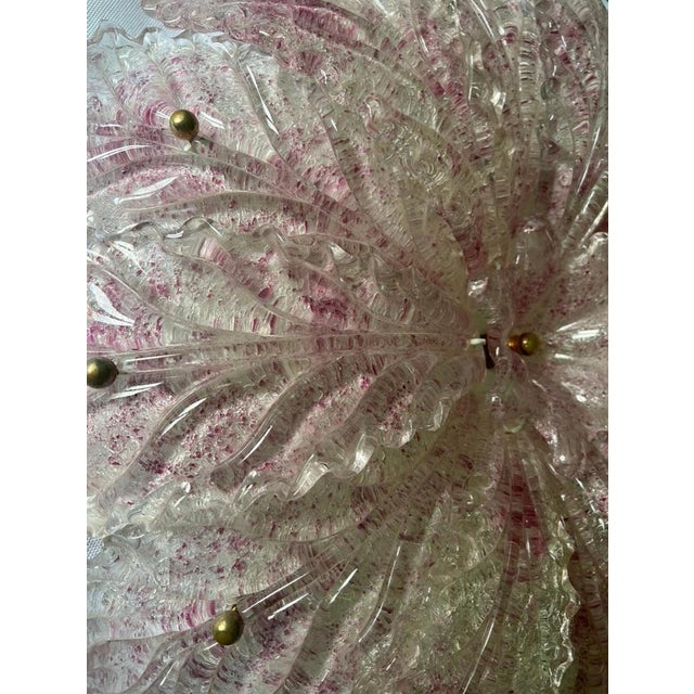 Pink Blossom Ceiling Light in Murano Glass, 1980s For Sale - Image 9 of 11