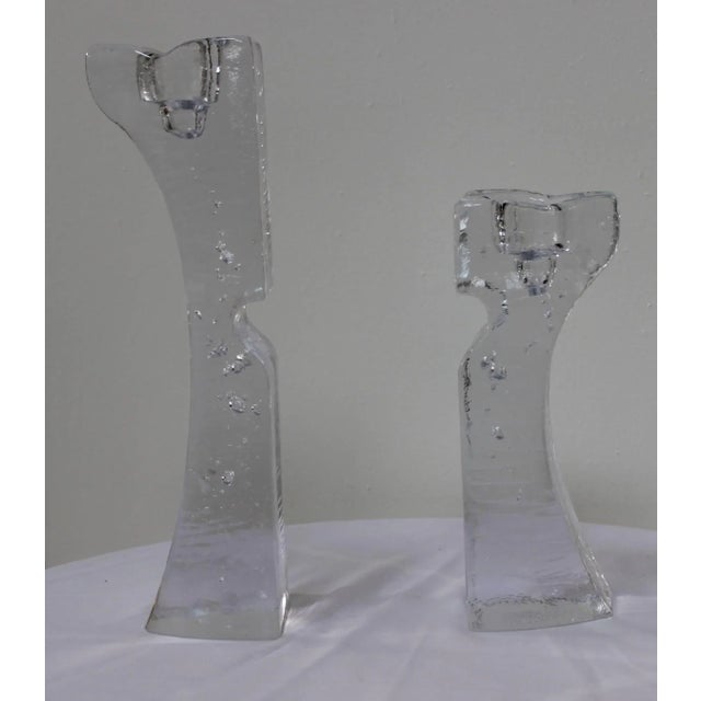 Mid-Century Modern Large Kosta Boda Glass Candle Holders For Sale - Image 3 of 9