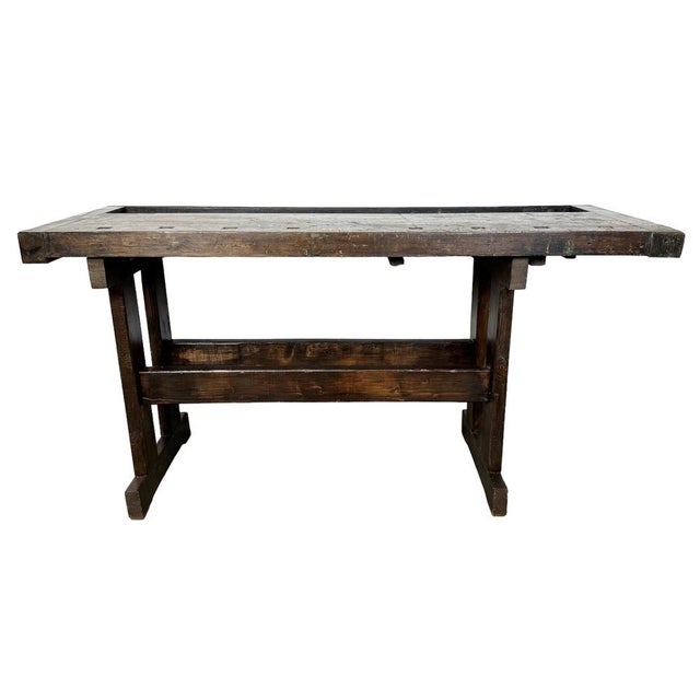 Vintage Industrial Carpenters Workbench, 1950s For Sale - Image 16 of 16