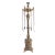 Cast and stamped brass columnar Lucerne lamp with oxidized and contrasting gilt embellishments. The lamp is designed after...