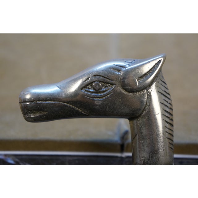 Late 20th Century White Oak Brass Equestrian Horse Head Walking Stick Collapsible Travel Cane For Sale - Image 11 of 13