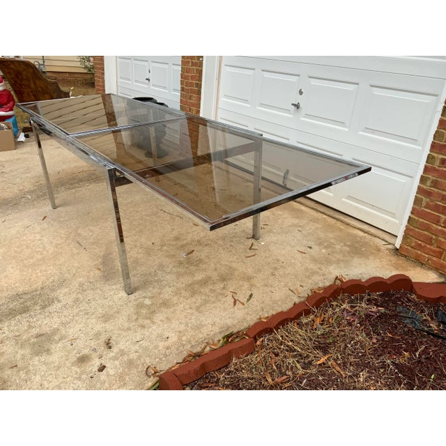 Dove Gray 1970s Vintage Dining Room Table For Sale - Image 8 of 11