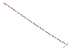 Two Toned Rose & White Gold Diamond Tennis Bracelet 1.57cttw