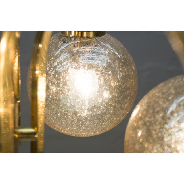 Vintage Golden Ceiling Light with 6 Spheres, 1960s For Sale - Image 9 of 10