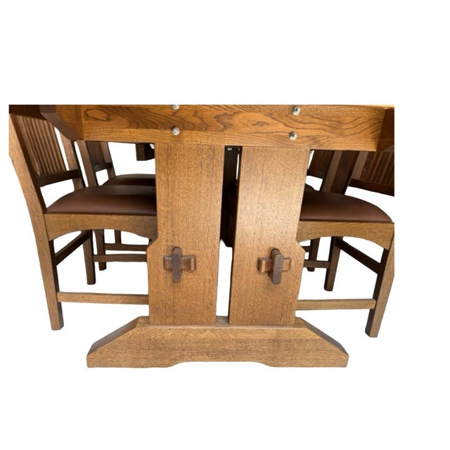 American Handmade Mission/Craftsman Style Dining Set For Sale - Image 3 of 10