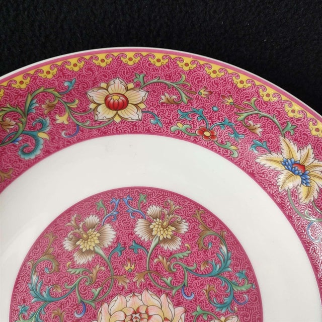 Early 20th Century Chinese Ceramic Plate,Qianlong Marked Famille Rose Porcelain Plate Hand Painted Floral Patterns Pattern For Sale - Image 5 of 10