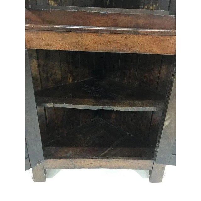 Early 19th Century Dutch Oak 2-Part Corner Cupboard For Sale - Image 3 of 8