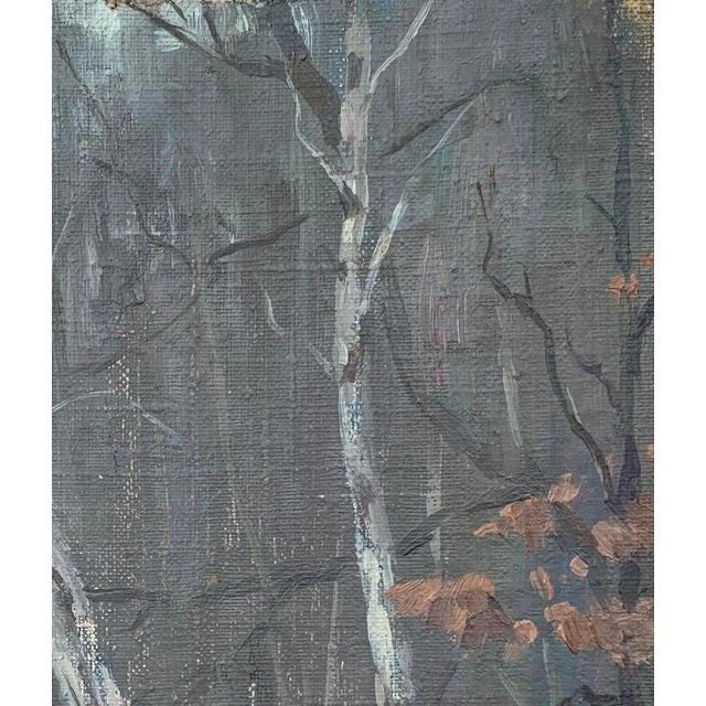 Realism Forest Landscape Oil Painting, Ukrainian Art, 1950s For Sale - Image 3 of 6