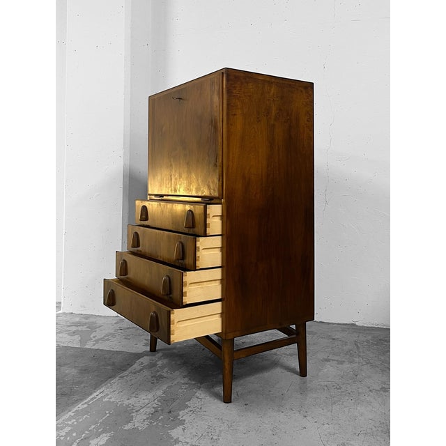 French Walnut Secretary, Denmark, 1950s For Sale - Image 13 of 18