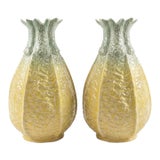Pair of Vintage Italian Ceramic Pineapple Vases For Sale
