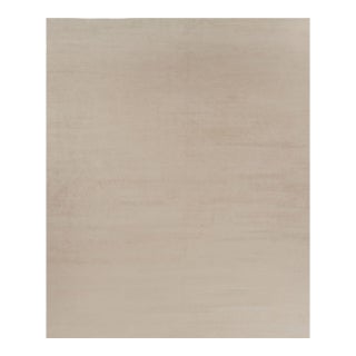 Rug & Kilim’s Oversized Modern Textural Rug in Beige and Cream Striae - 14x17 For Sale